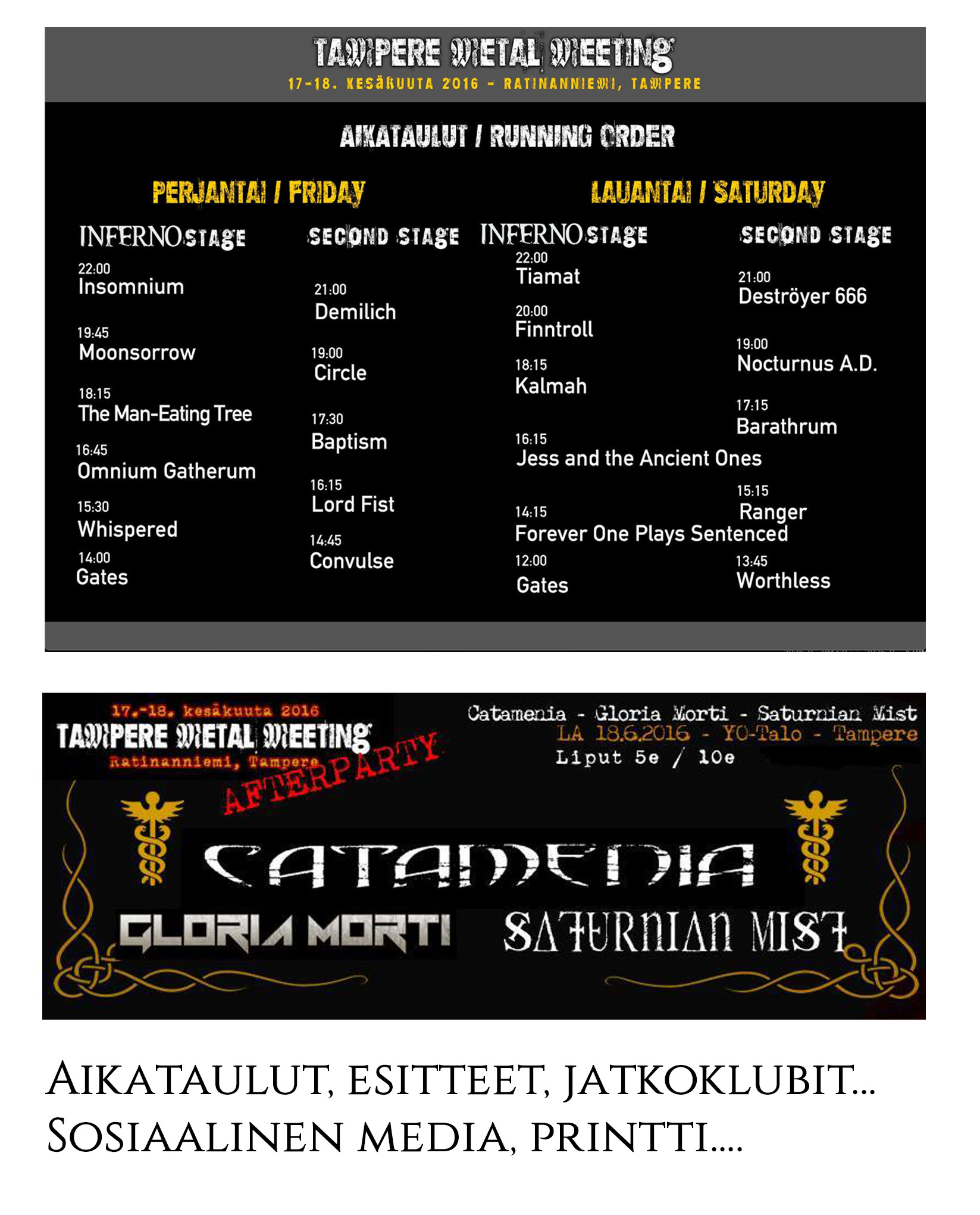 Aikataulut ja esitteet